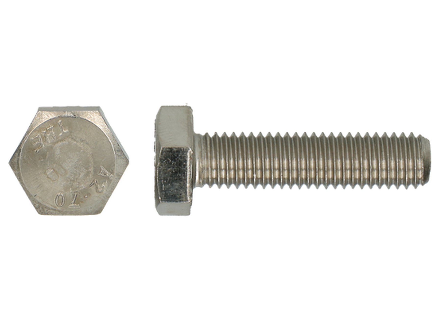 Tapbout met moer DIN 933/934 M8x25 mm, inox A2, 25 stuks
