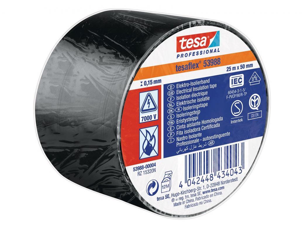 TESAFLEXSOFT LOW TEMP. ZWART 25MX50MM