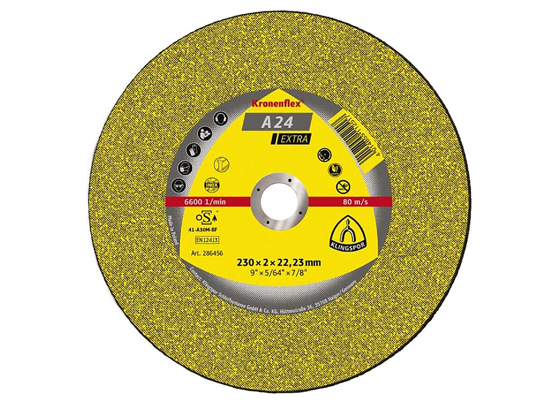 KLINGSPOR KRONENFLEX DISQQUE A TRONCONNER A24 EXTRA PLAT Ø125X2,5MM TROU 22,23MM