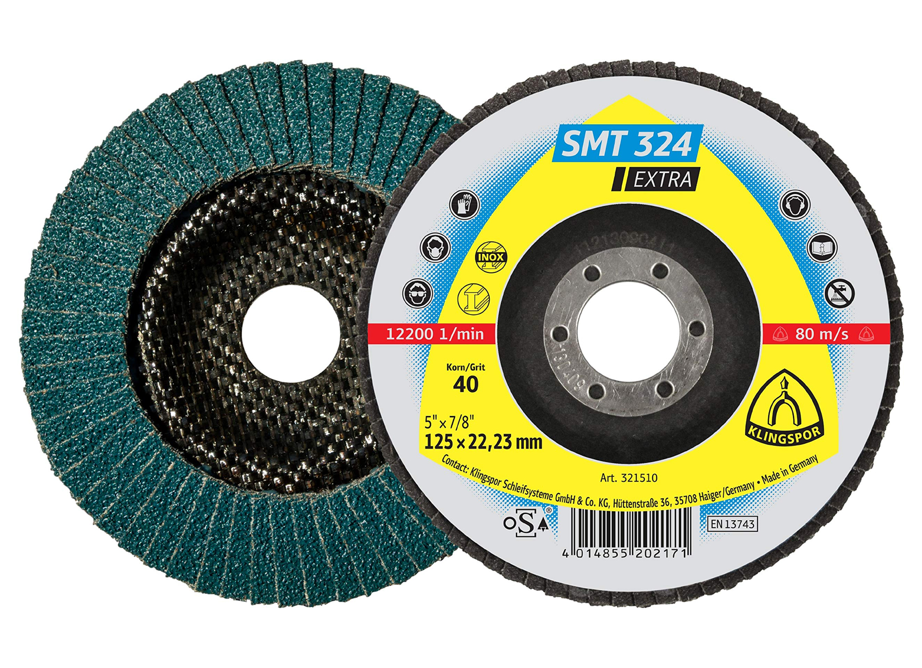 KLINGSPOR LAMELLENSCHIJF SMT 324 EXTRA Ø125 GAT 22,2MM KORREL 80