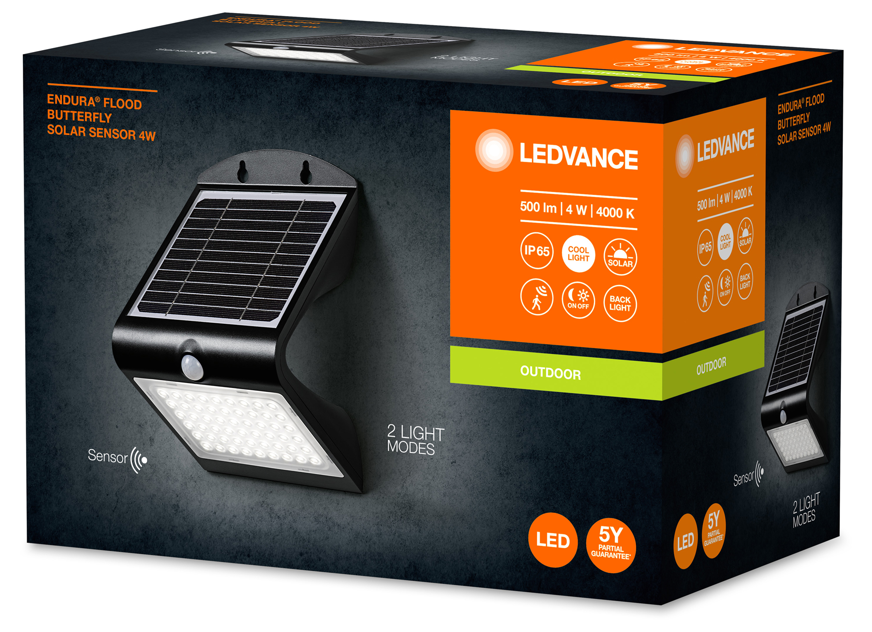 PROJECTEUR SOLAR ENDURA BUTTERFLY PIR 1,5W