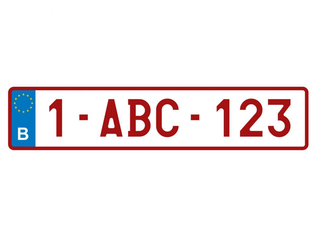 PLAQUE D''IMMATRICULATION BELGE 52X11CM PLEXI + FILM
