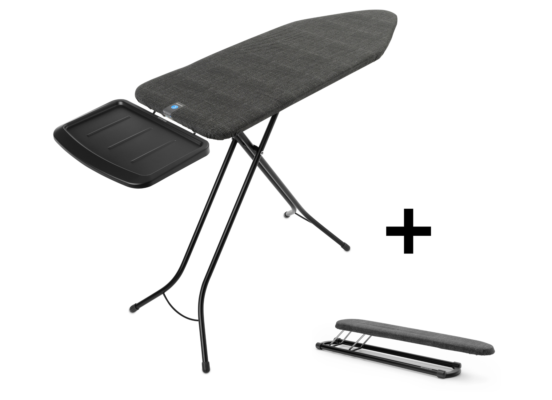 BRABANTIA STRIJKPLANK C 124X45 DENIM BLACK STOOMUNITHOUDER + MOUWPLANK