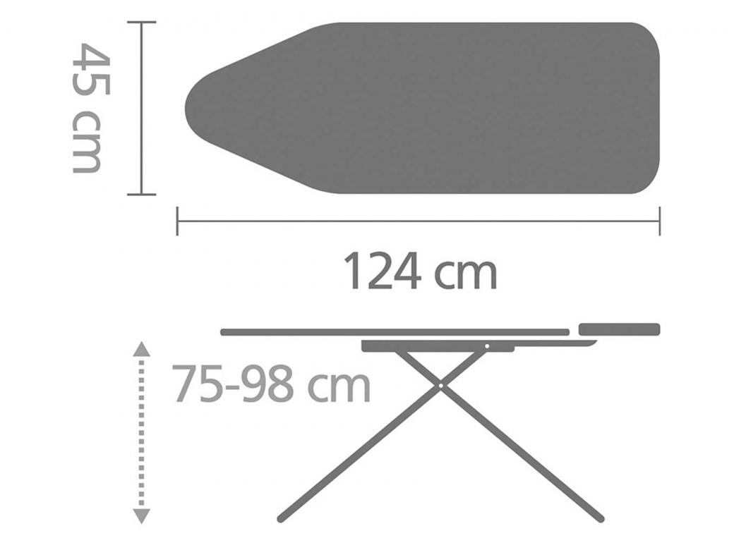 BRABANTIA TABLE A REPASSER C 124X45 DENIM BLACK CENTRALE A VAPEUR + JEANNETTE
