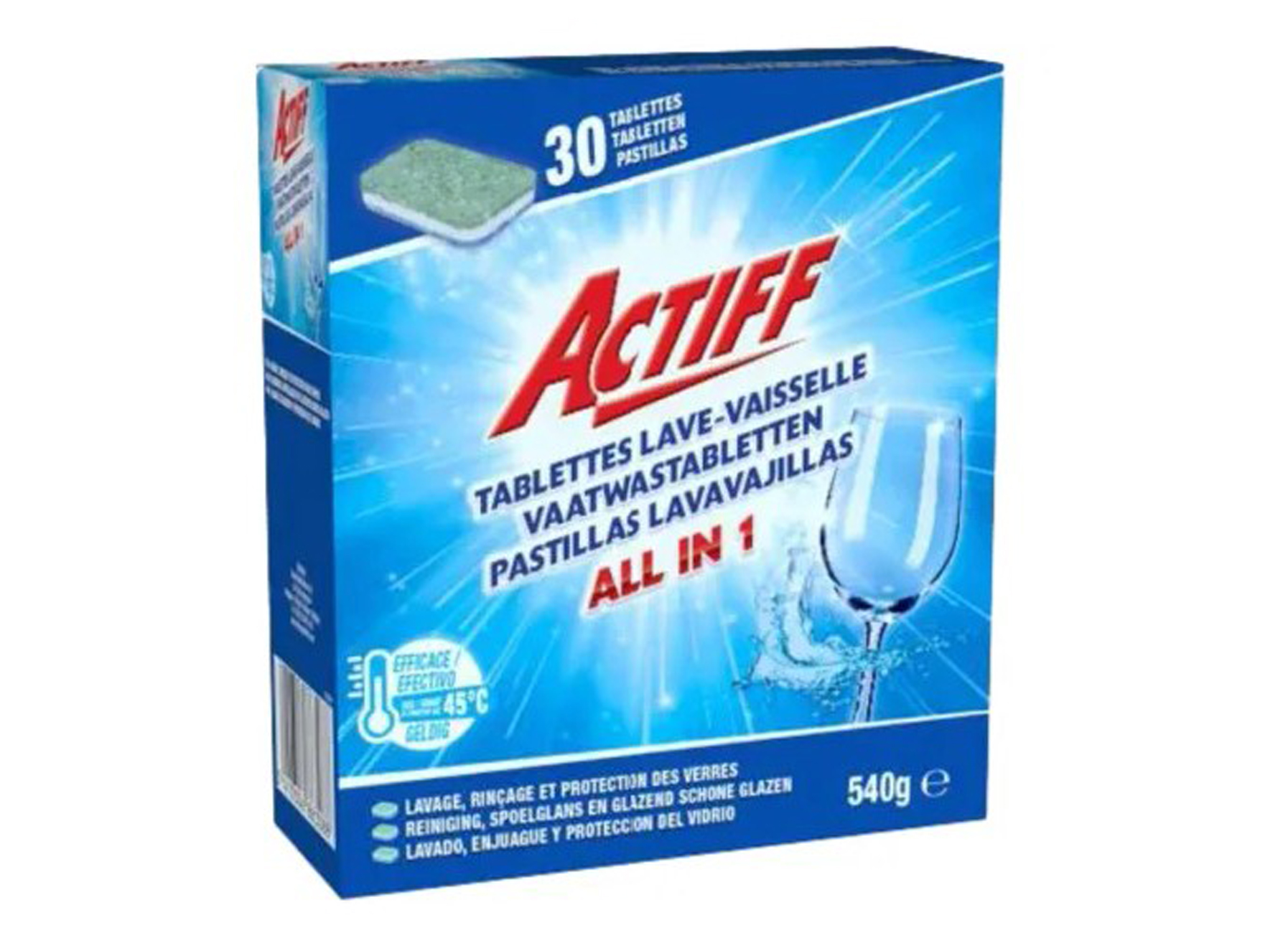 ACTIFF TABLETTES LAVE-VAISSELLE TOUT-EN-UN 30x18G