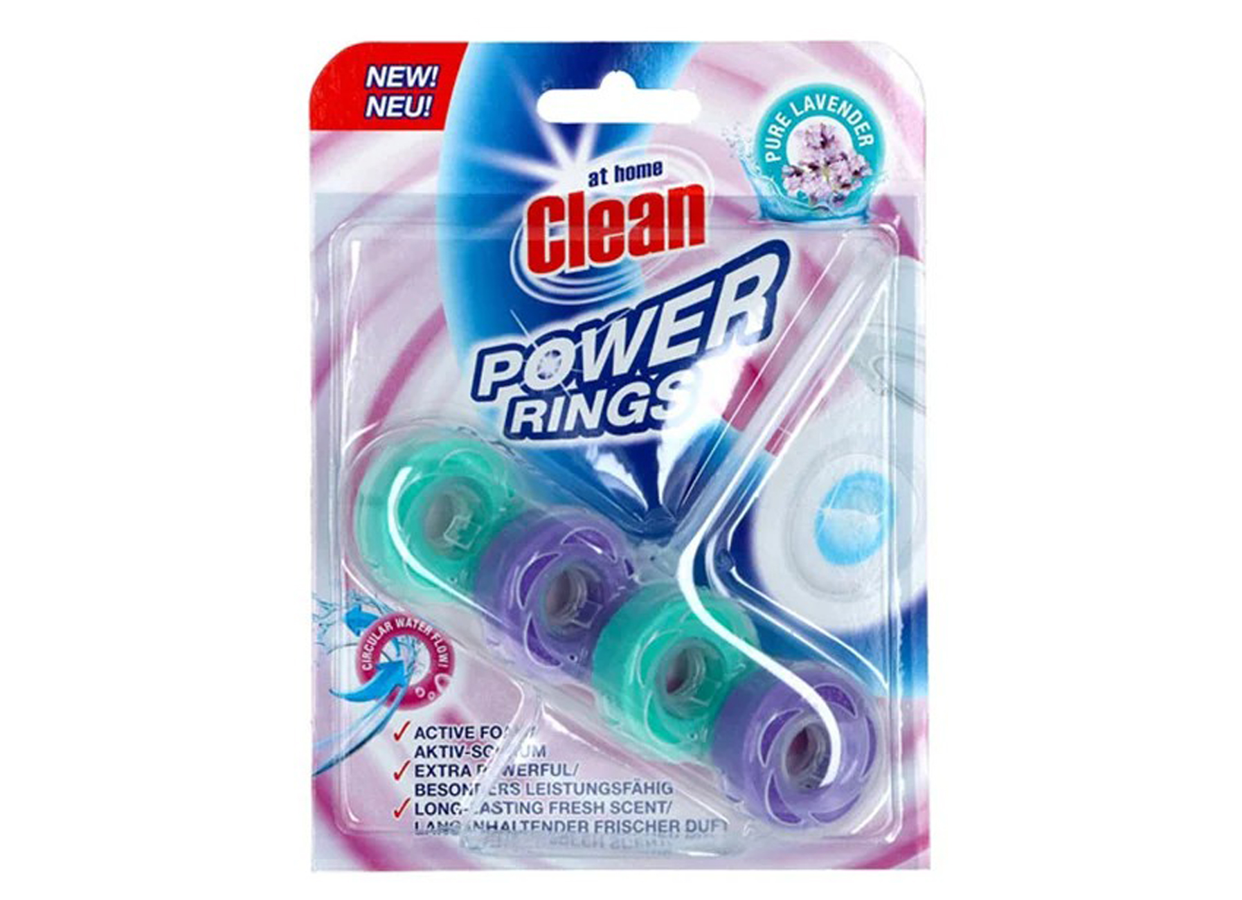 AT HOME TOILET BLOK POWER RINGS PURE LAVENDER  40GR