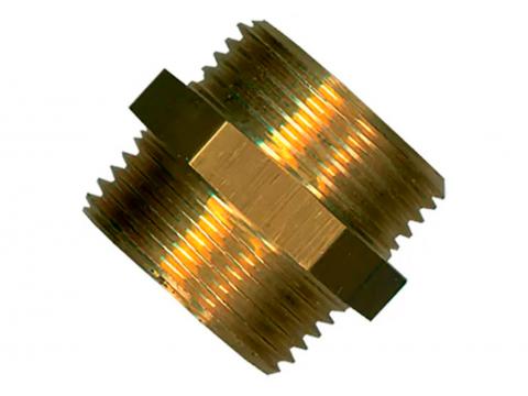 DUBBELE NIPPEL MESSING M/M 4/4''