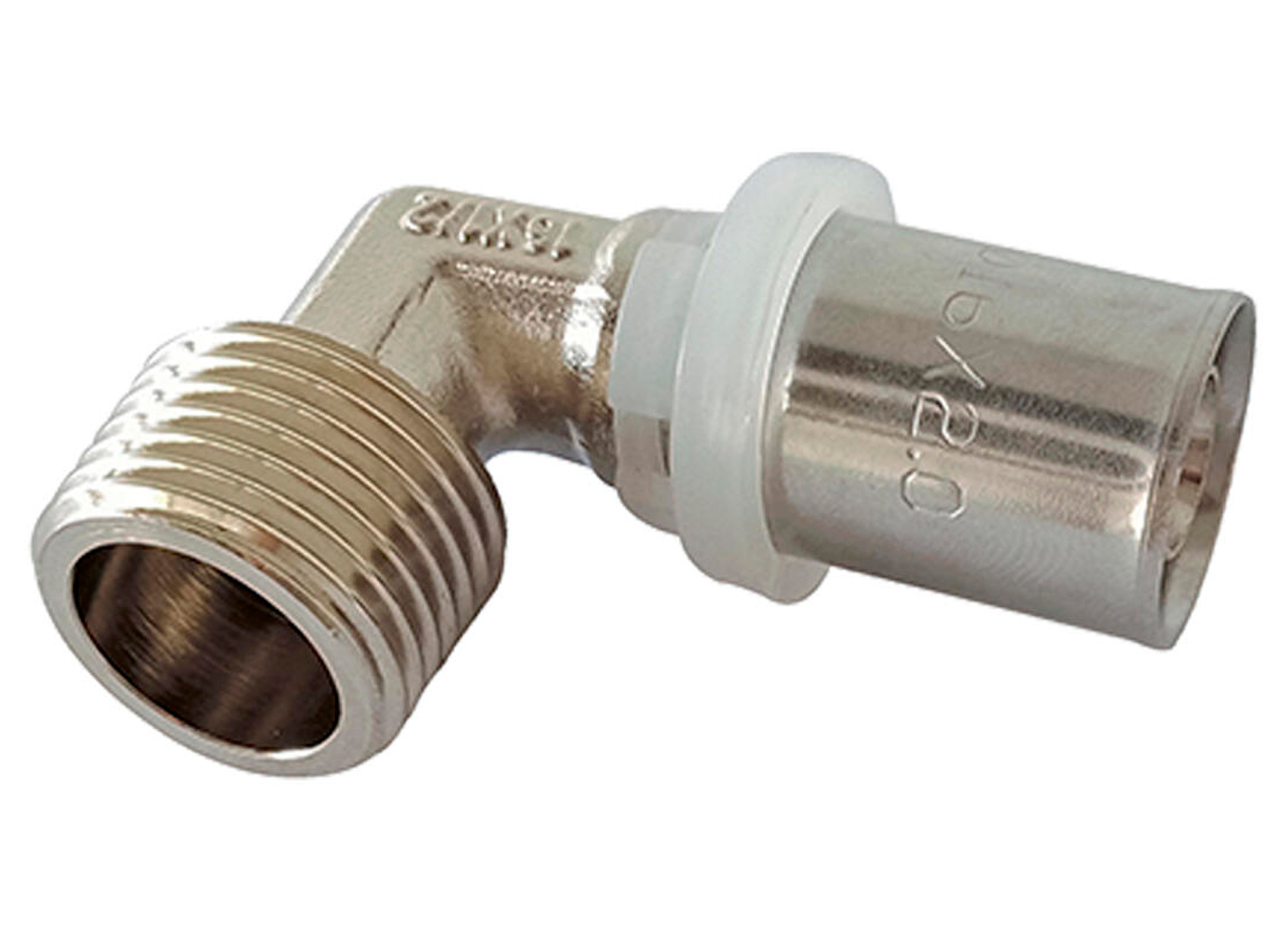 SANINSTAL HAAKSE KOPPELING VERCHROOMD 16MM X 1/2''M