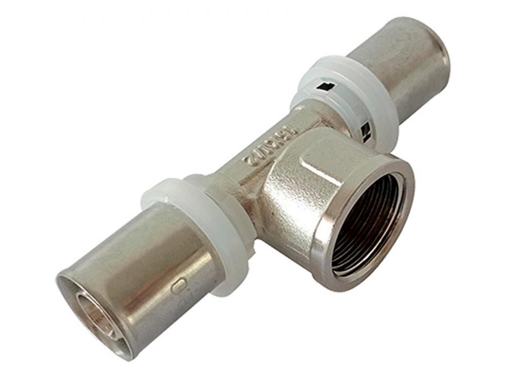 SANINSTAL T-STUK VERCHROOMD 2 X KNEL/BINNENDRAAD