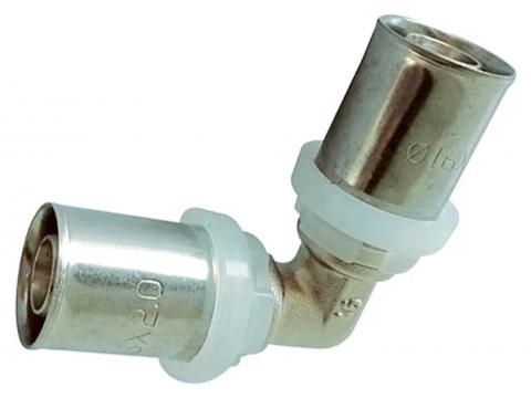Universele haakse perskoppeling 16 x 16 mm, 1 stuk in plastic zak