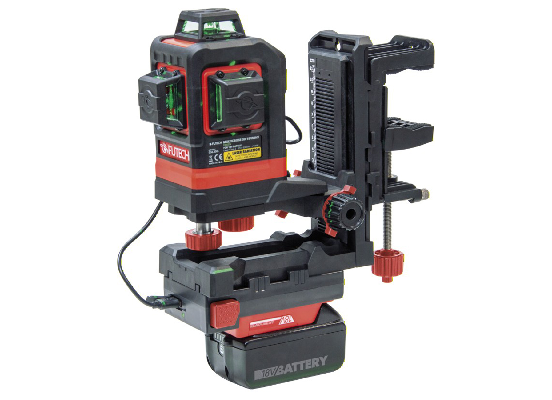 FUTECH SUPPORT MAGNETIQUE LASER SET + SUPPORT BATTERIE 18V