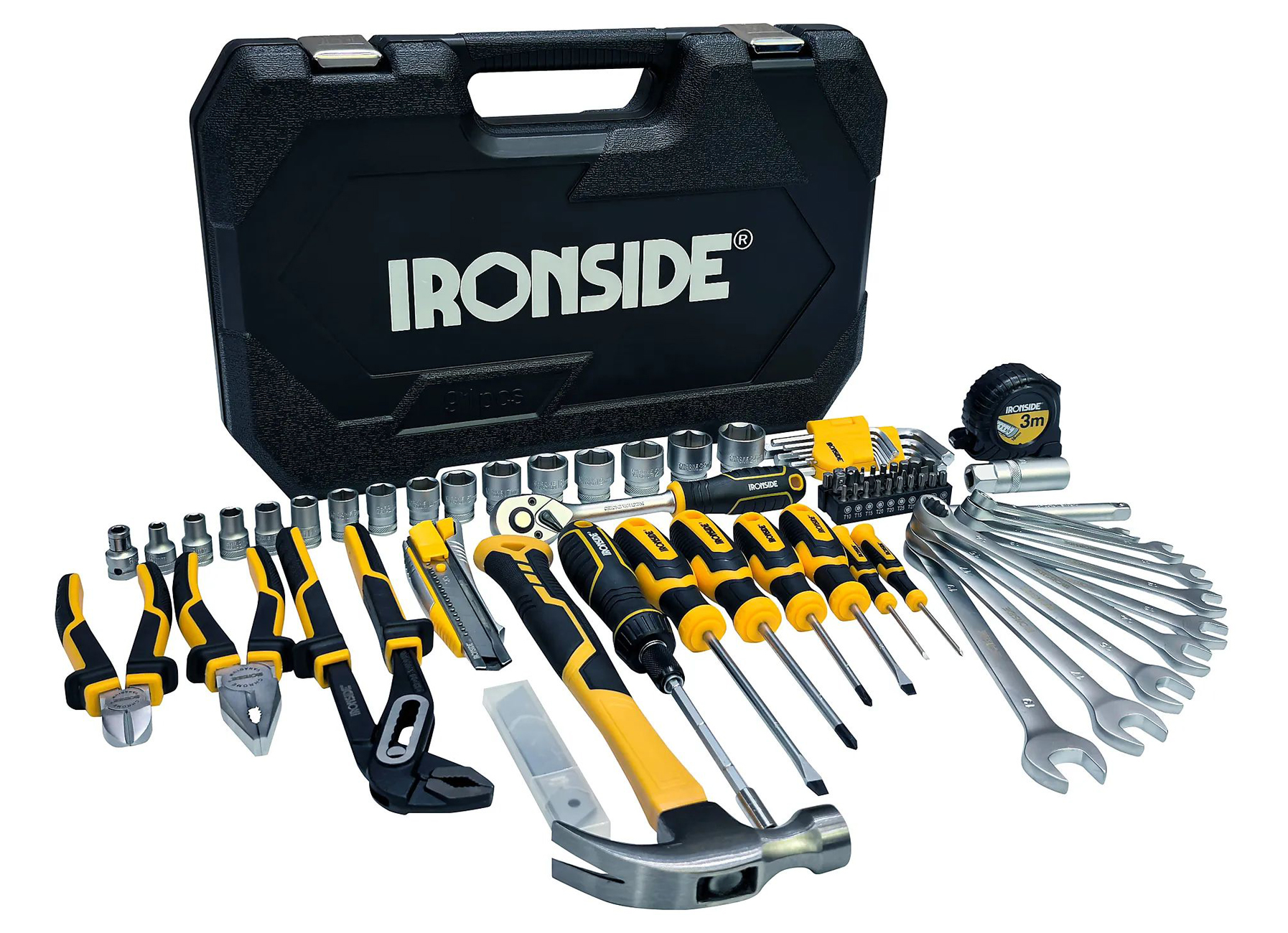 Ironside Mallette à outils 91 pièces 3/8''''