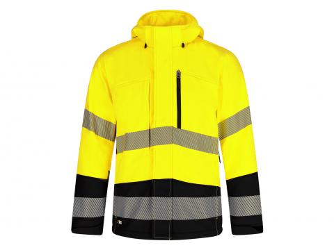 SAFETY JOGGER SCUTI HIGH VISIBILITY SOFTSHELLJAS HEREN GEEL/ZWART S