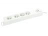 Profile bloc multiprise 4 prises avec interrupteur, câble 1,5 m, blanc
