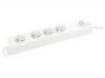 Profile bloc multiprise 4 prises avec interrupteur, câble 5 m, blanc
