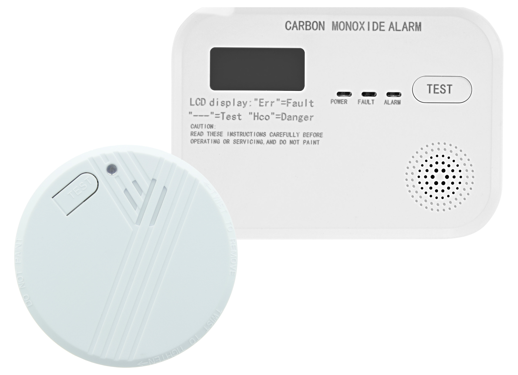 Profile kit détecteur de fumée et de CO blanc 2 pièces