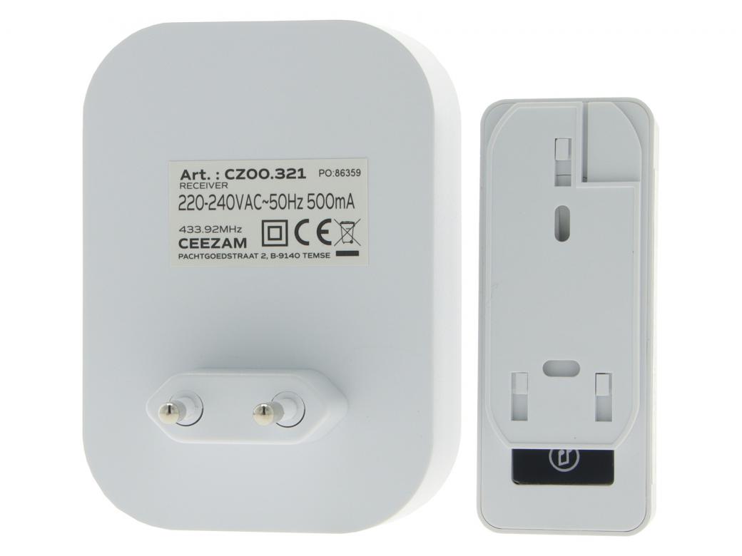 CEEZAM sonnette sans fil 18 mélodies blanche
