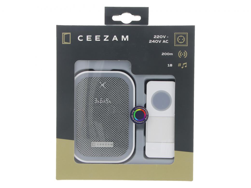 CEEZAM sonnette sans fil 18 mélodies blanche