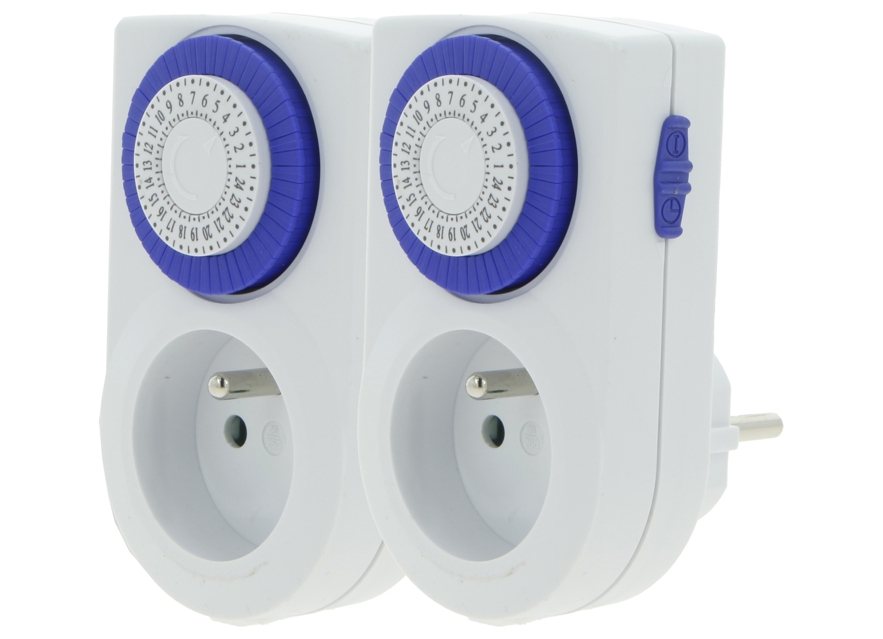 Mechanische schakelklok 3500 W wit - set van 2