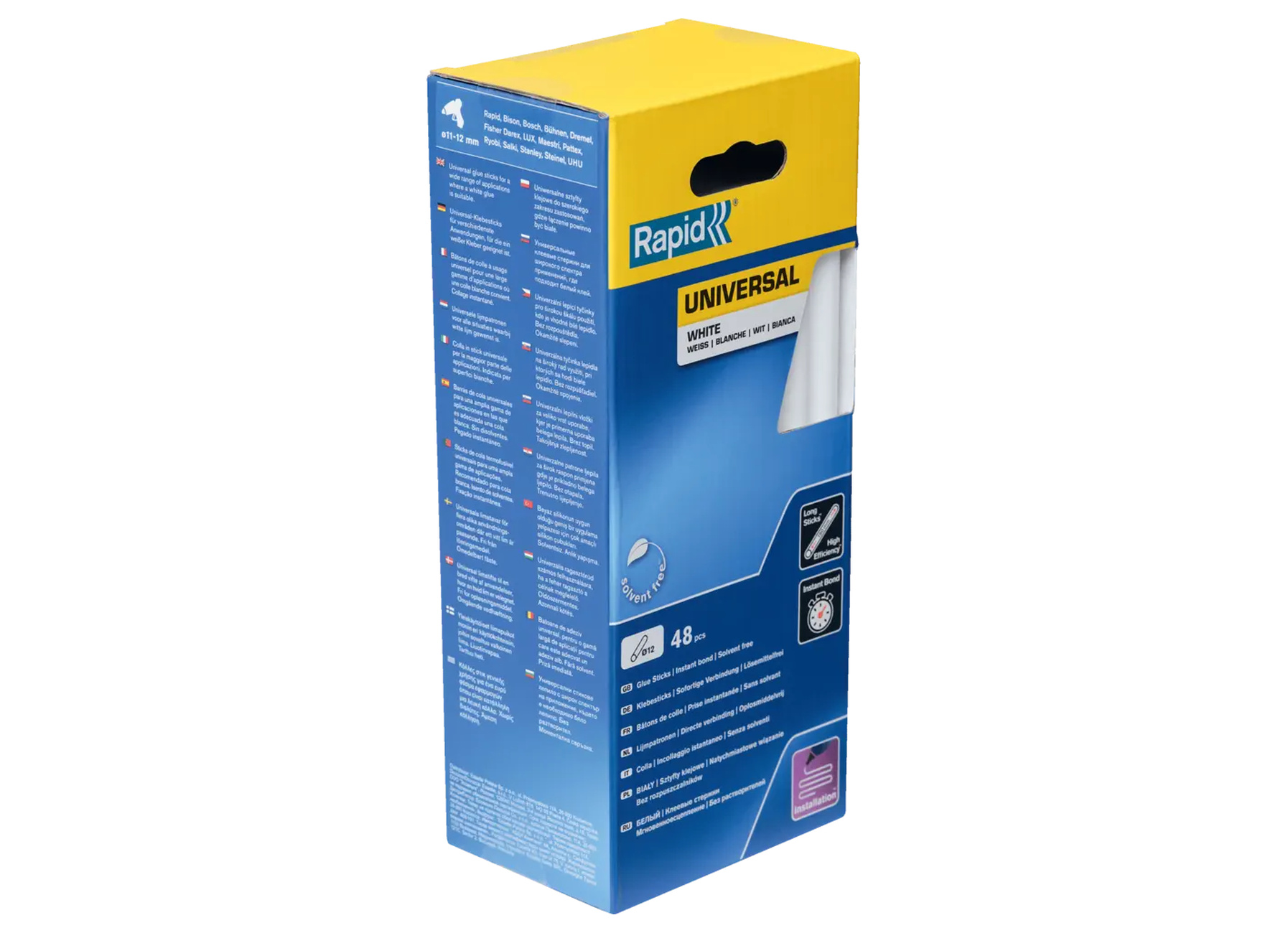 Lijmpatronen universeel wit, Ø12 x 190 mm, 48 stuks (box)