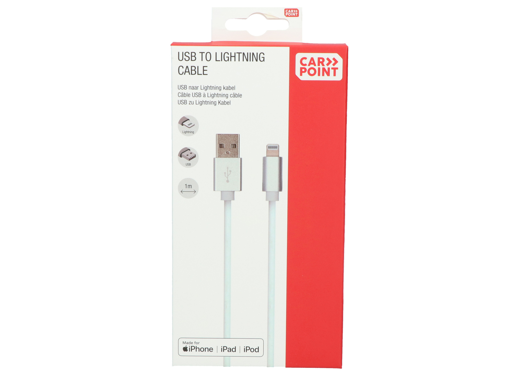 Câble Carpoint USB-A vers Lightning 1 m