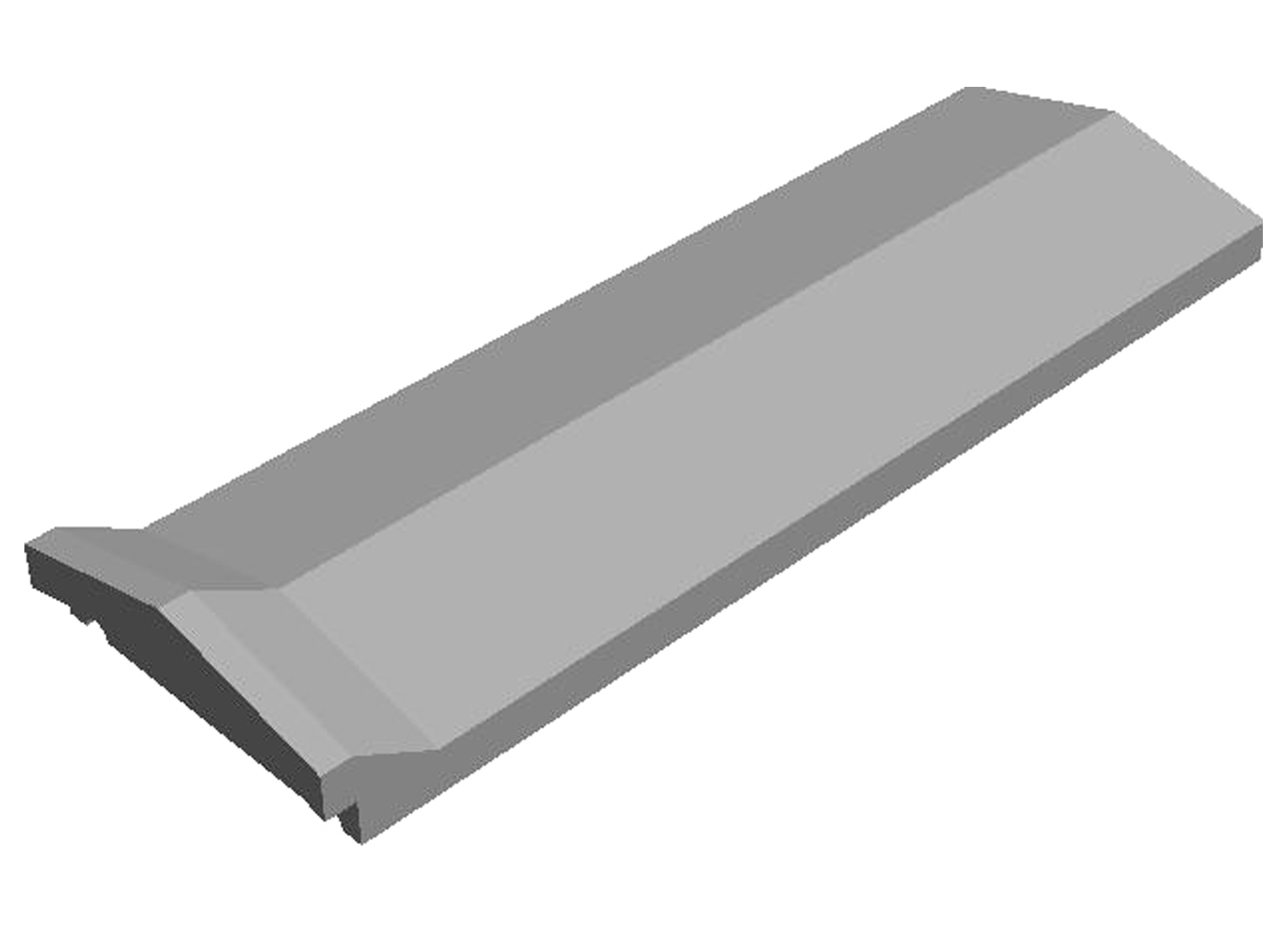 MUURDEKSTEEN BETON MET KRAAG 2 ZIJDEN 20/33CM L=0.5M