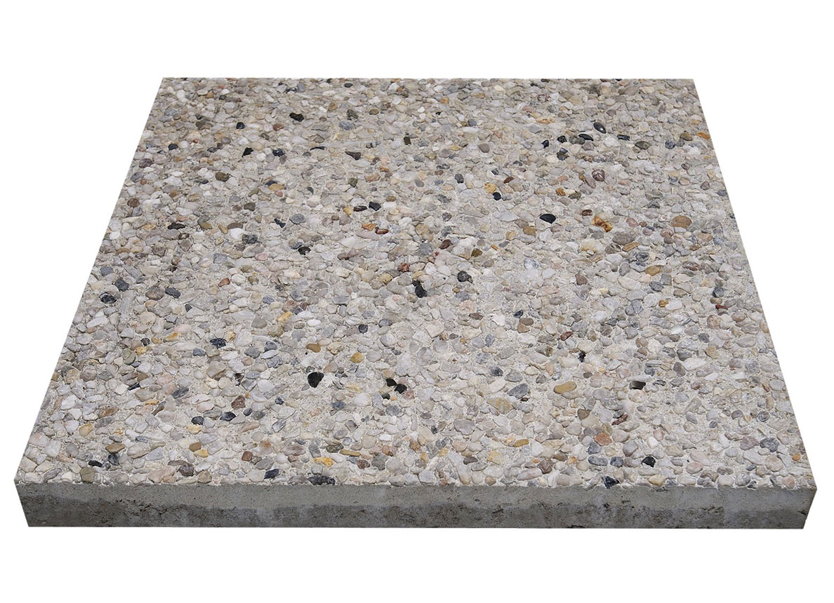 DALLE SILEX BLANC 6/8MM 50X50X4CM BETON GRIS