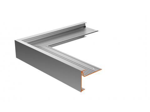 RIVE DE TOIT ANGLE SORTANT SERIE 6 H=60MM 300X300MM ANODISE