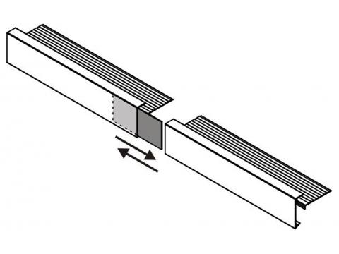 RIVE DE TOIT RACCORD SERIE 6 H=60MM ANODISE