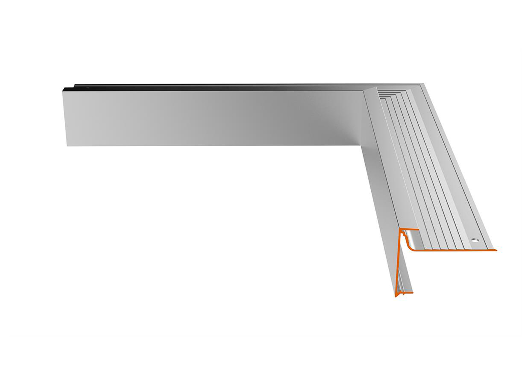 RIVE DE TOIT ANGLE RENTRANT SERIE 6 H=60MM 300X300MM NOIR RAL 9005