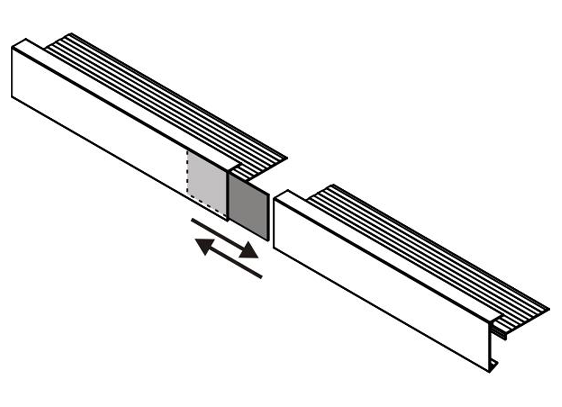 RIVE DE TOIT RACCORD SERIE 6 H=60MM BRUN RAL 8019