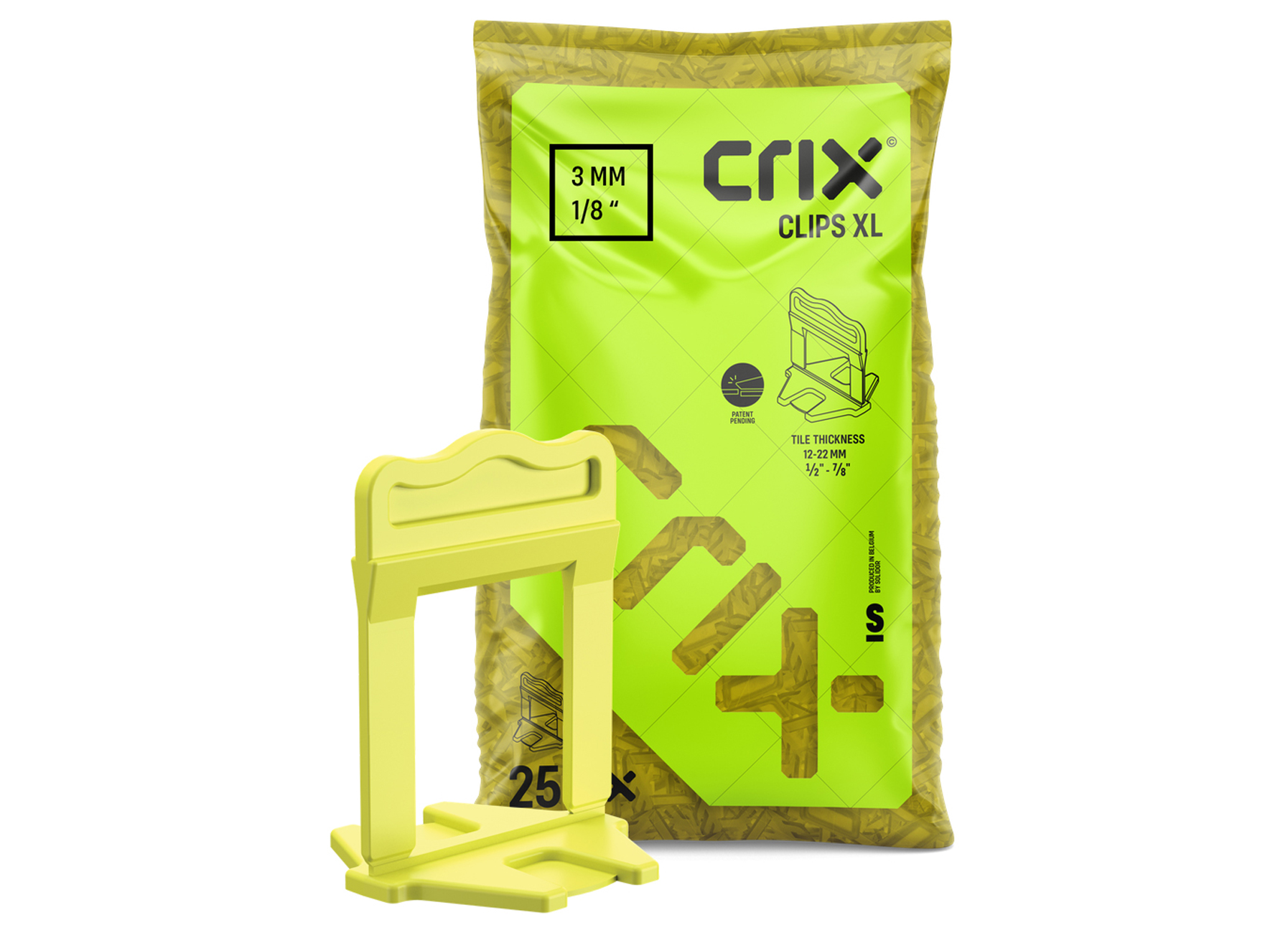 CRIX NIVELLEER CLIPS XL 3,0 MM GEEL