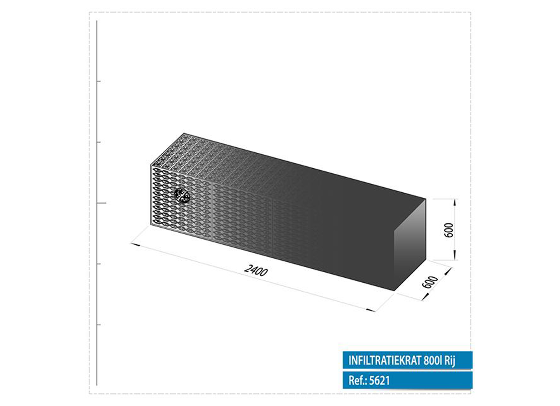 INFILTRATIEKRAT 800L GEOTEXTIEL SG29/29 + AANSLUITING