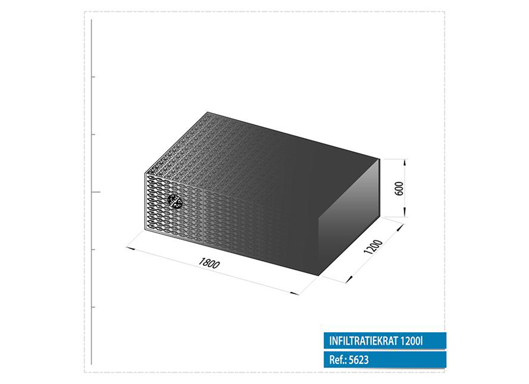 INFILTRATIEKRAT 1200L GEOTEXTIEL SG29/29 + AANSLUITING