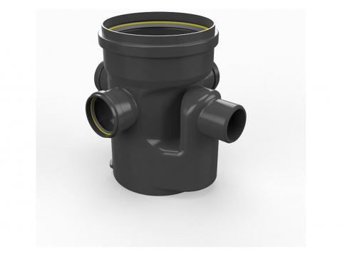PE CHAMBRE DE VISITE BENOR NOIR 23C H=500MM Ø315 3xØ110 + SIPHON 1xØ110