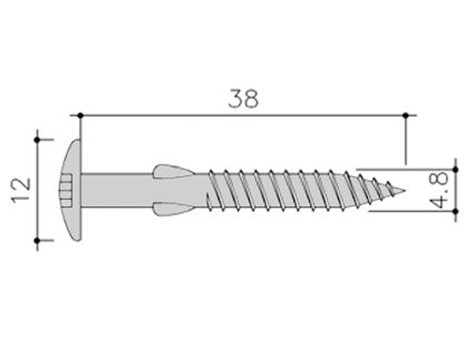 CEDRAL GEVELPLAATSCHROEF TORX 4.8X38 C01 (100 ST)