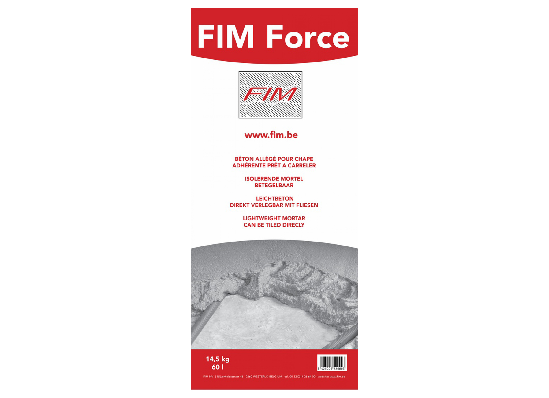 FIM FORCE 60L MORTIER ISOLANT A RESISTANCE ELEVEE