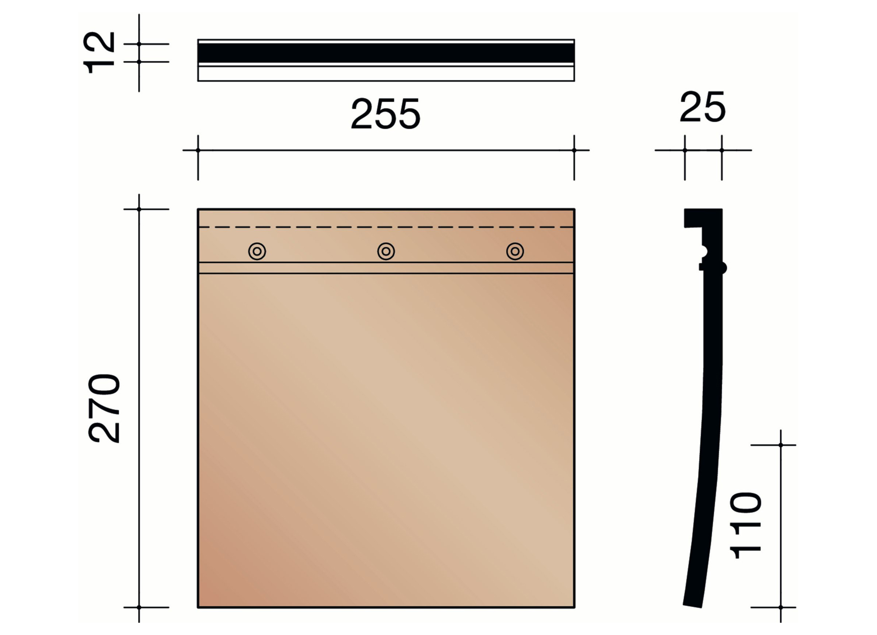 TUILE PLATE 301 TUILE ELARGIE GRIS ARDOISE EMAILLE MAT