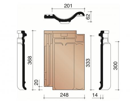TUILE GALBEE 401 ANTHRACITE