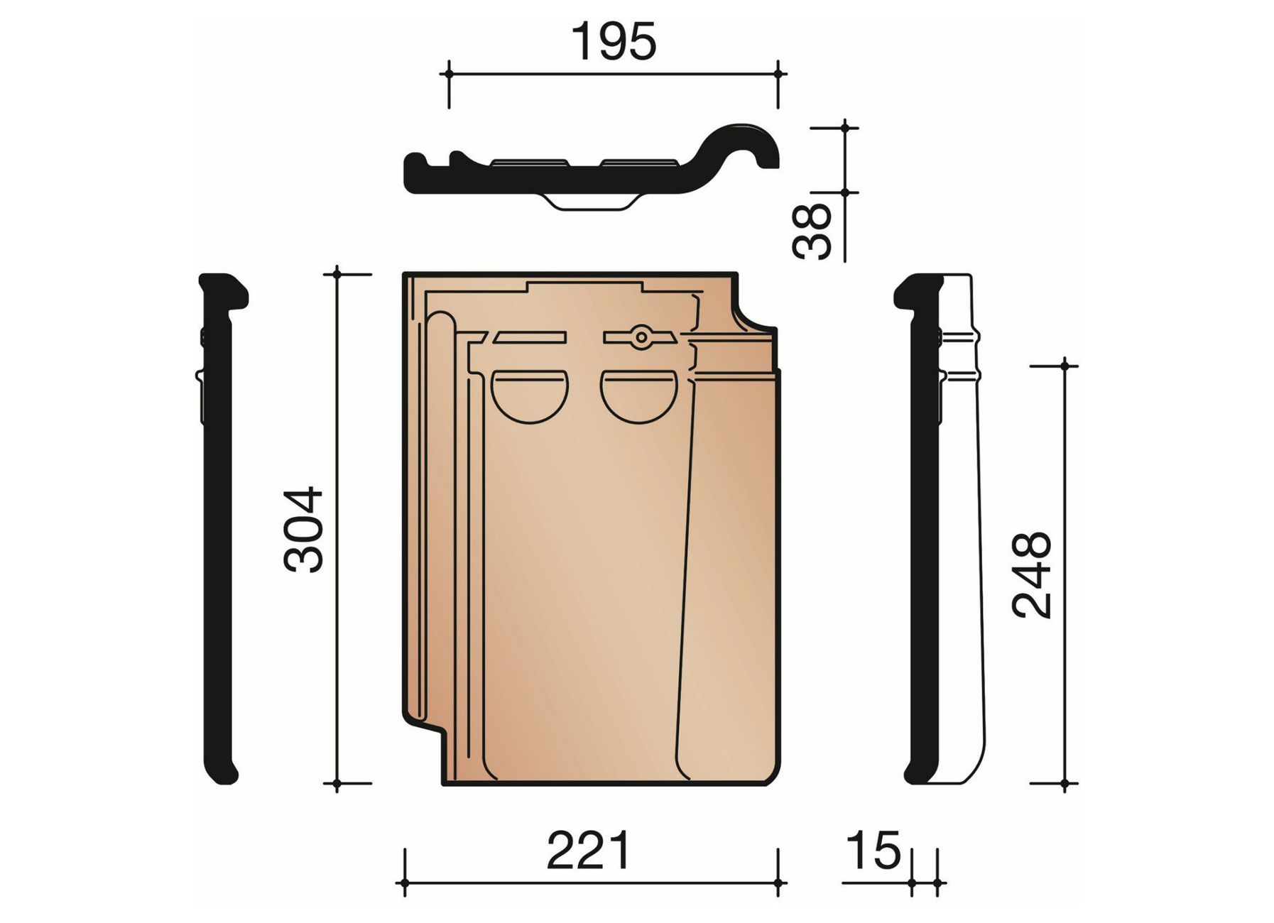 STORMPAN 44 OUD KOPER