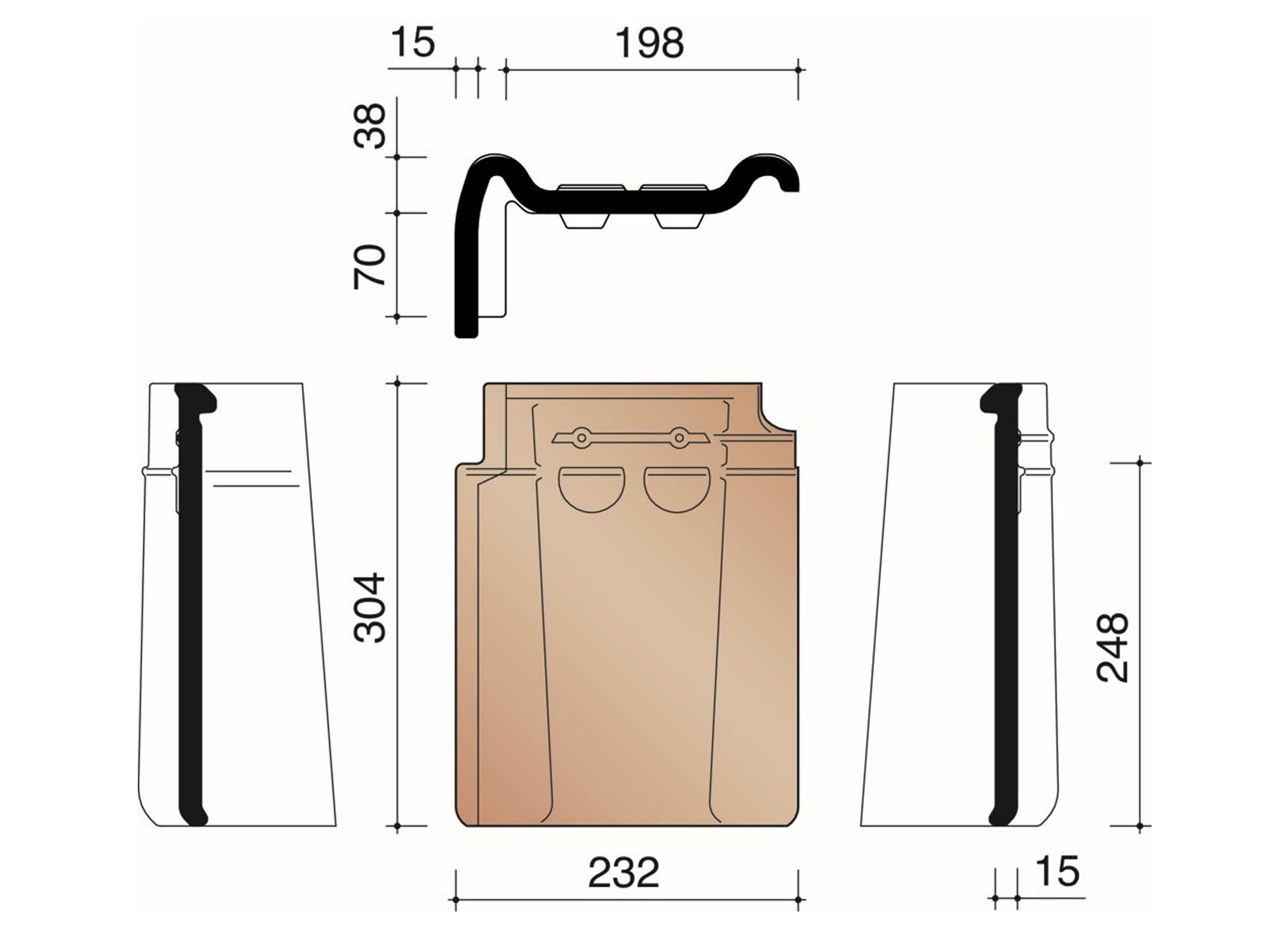 STORMPAN 44 OUD KOPER