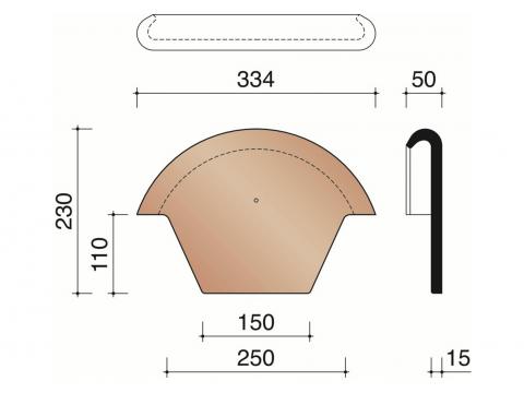 FRONTON 230MM GRIS ARDOISE MATE EMAILLE