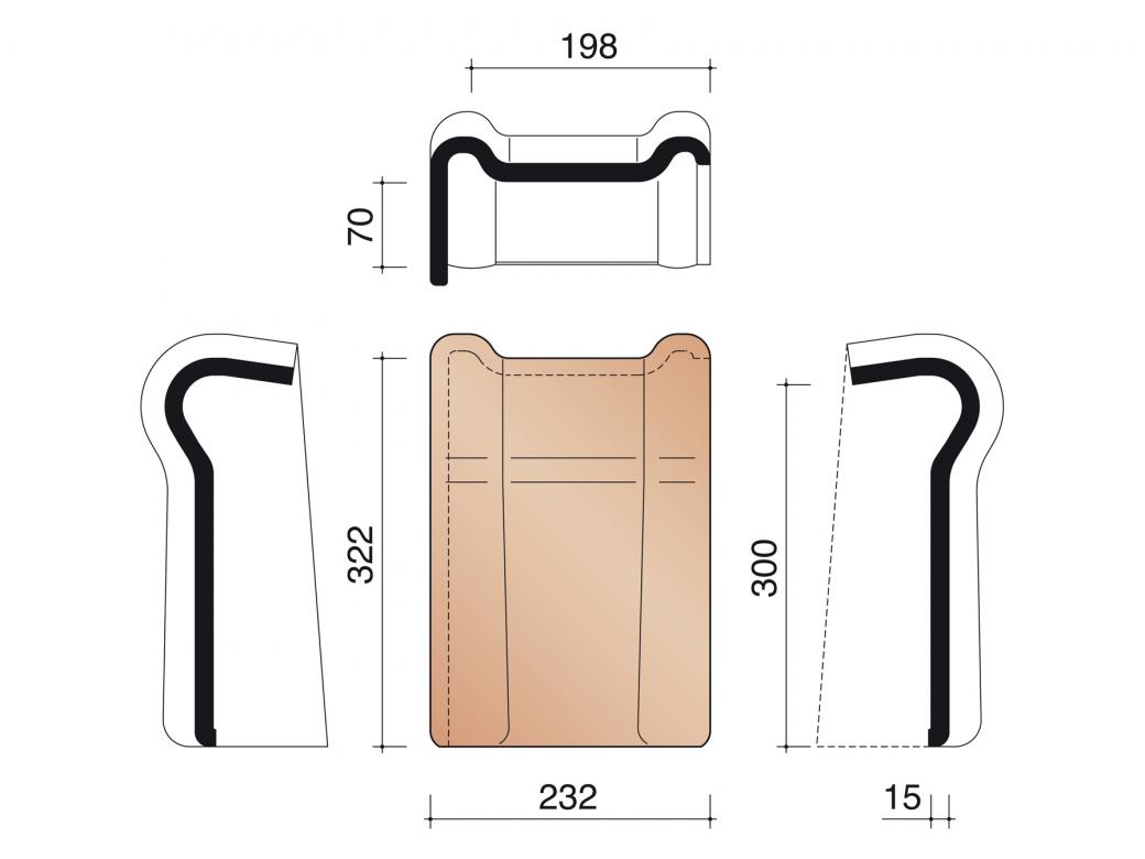 TUILE TEMPETE 44 GRIS ARDOISE MATE EMAILLE