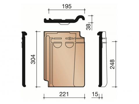STORMPAN 44 ZWART VERGLAASD