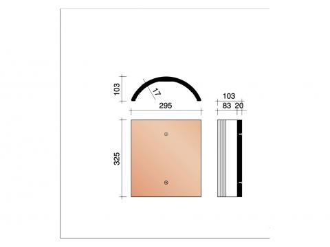 FAITIERE DEMI-ROND 451 255MM RUSTIQUE