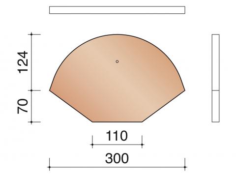 FRONTON 255MM VIEILLI ROUGE