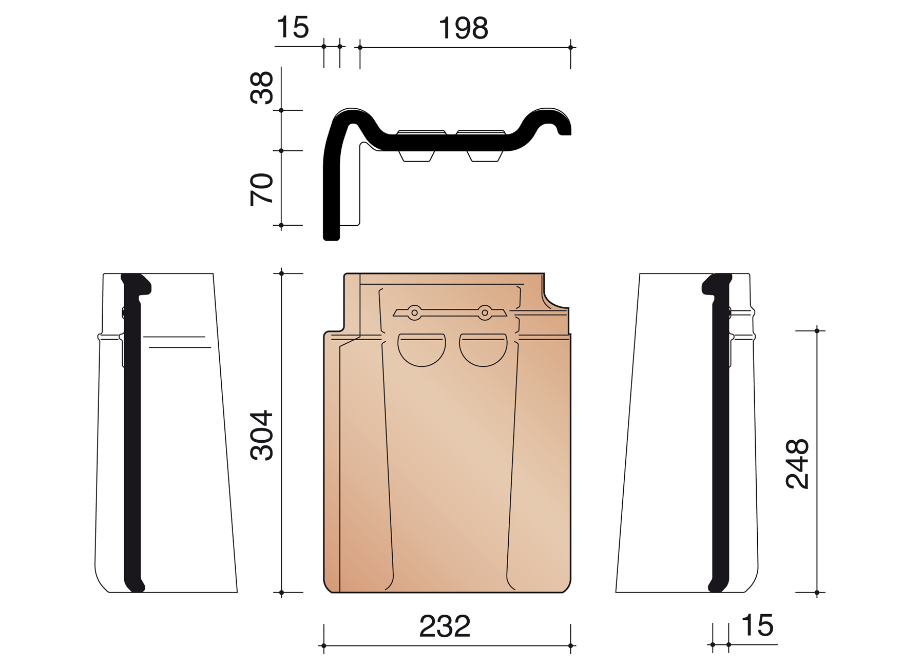 STORMPAN 993 LEIKLEUR MAT GEGLAZUURD