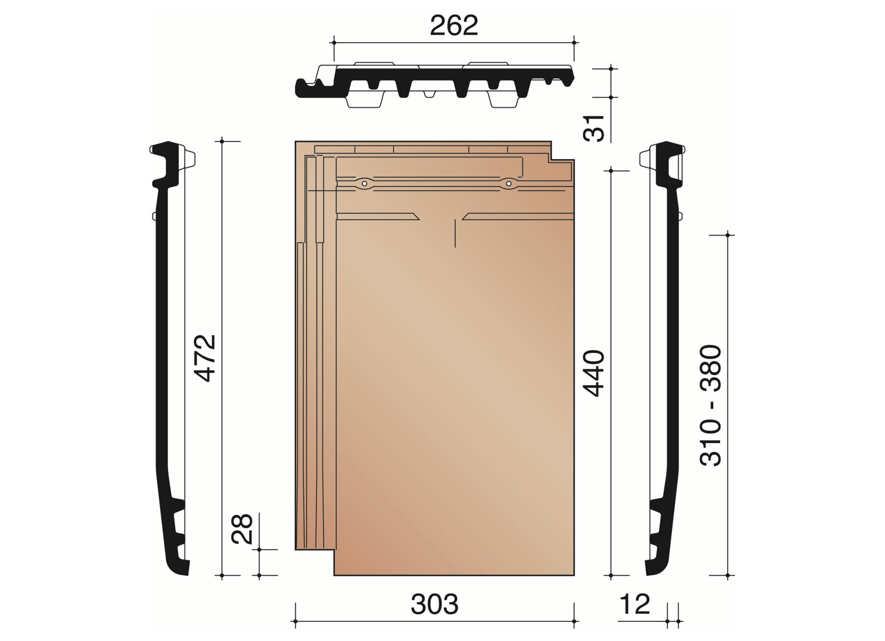 ACTUA LANTENNE PAN ANTRACIET MAT