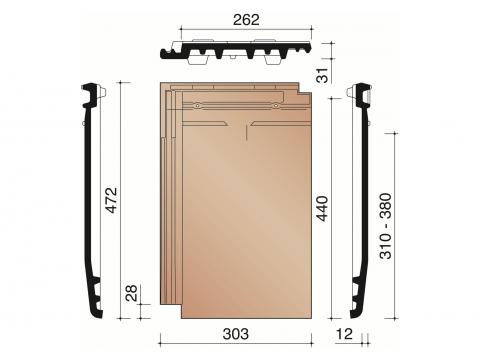 ACTUA LANTENNE TUILE ANTHRACITE MAT