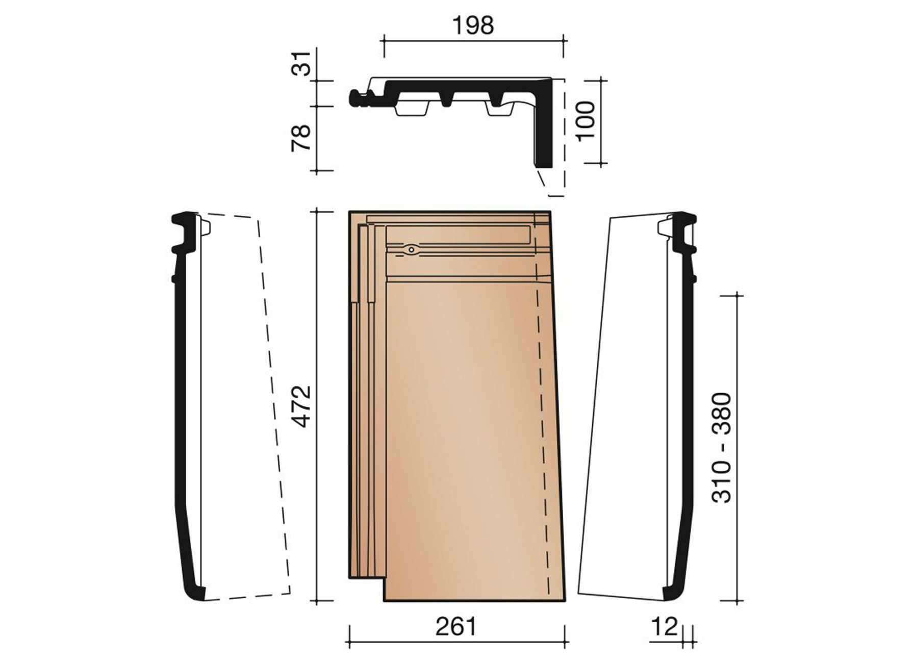 ACTUA LANTENNE ANTHRACITE MAT